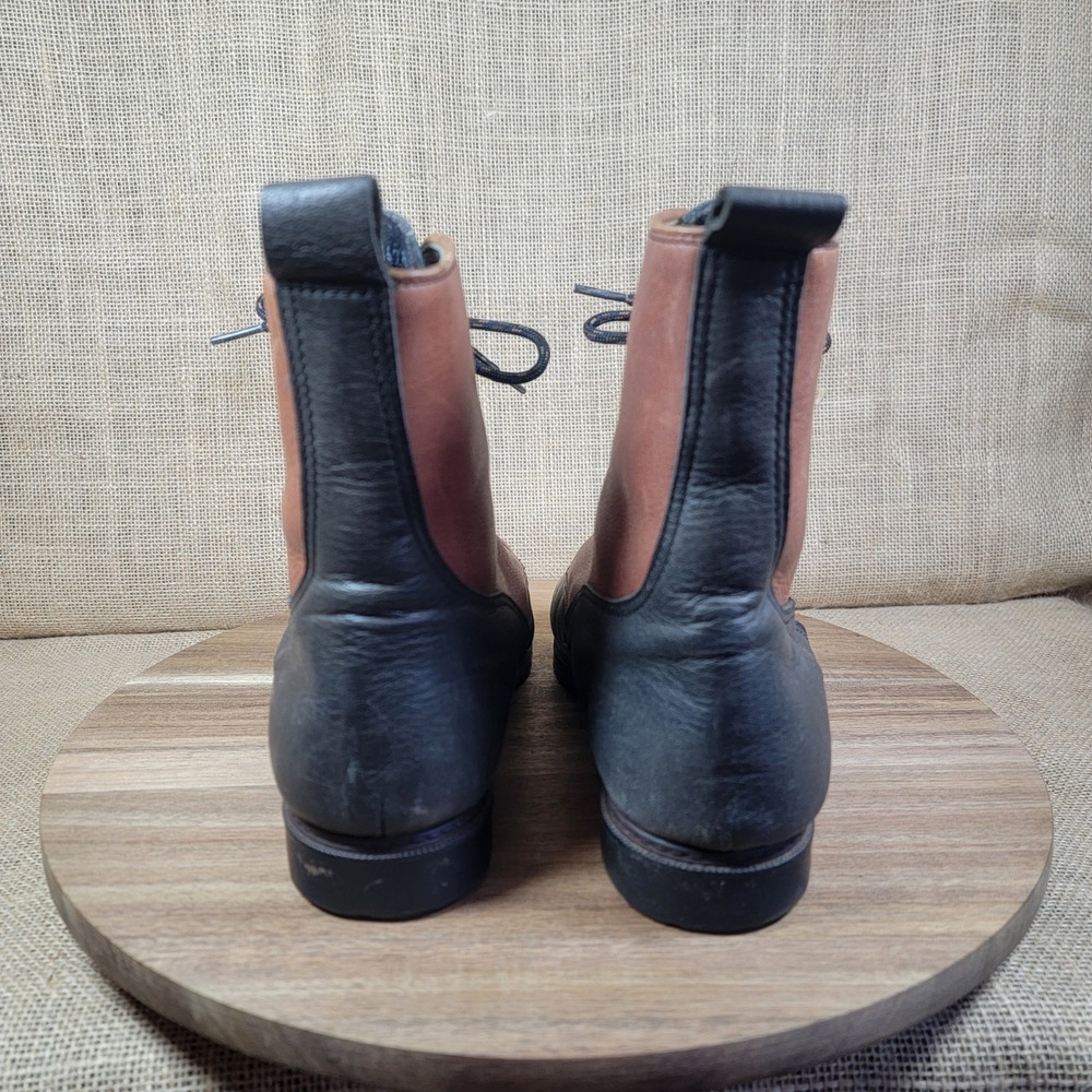 Munro Sport Women's Lace-Up Leather Ankle Boots Brown Black 9W Made in USA - Picture 4 of 9